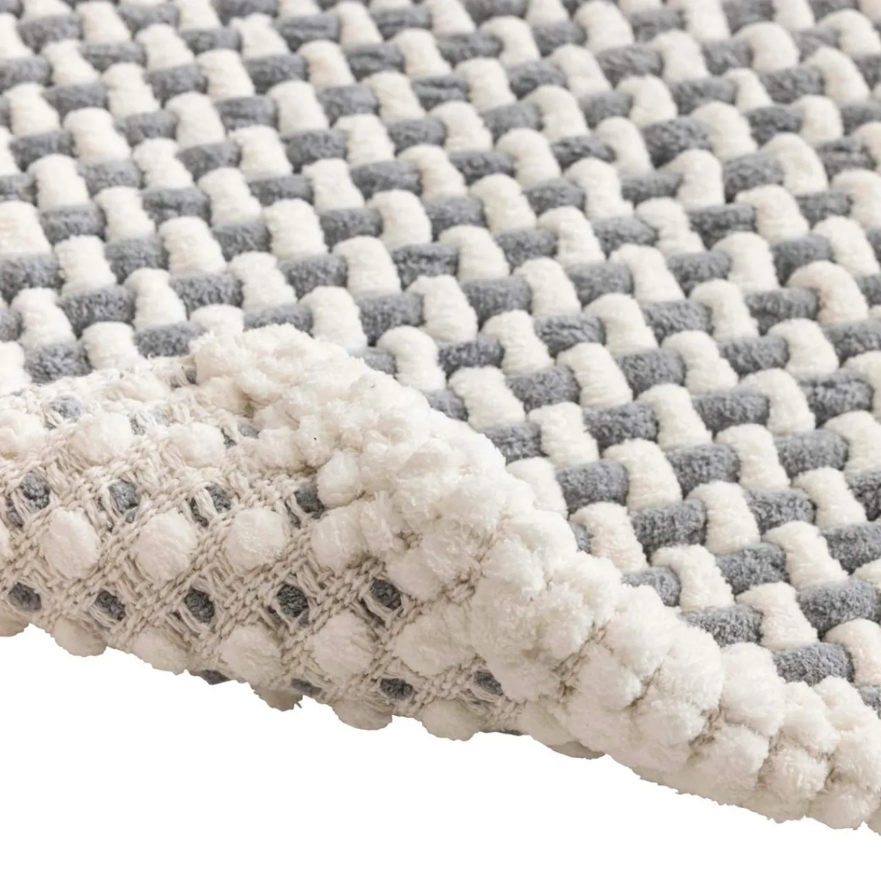 douceur d'intu017drieur Tapis de bain effet tissé en relief (50 x 80 cm) Rafael Gris New