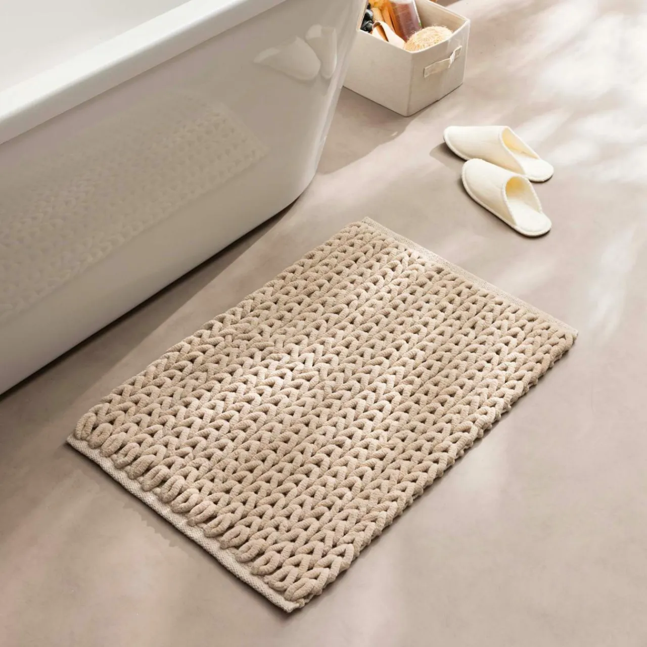 douceur d'intu017drieur Tapis de bain en coton (50 x 80 cm) Ariel Beige Clearance