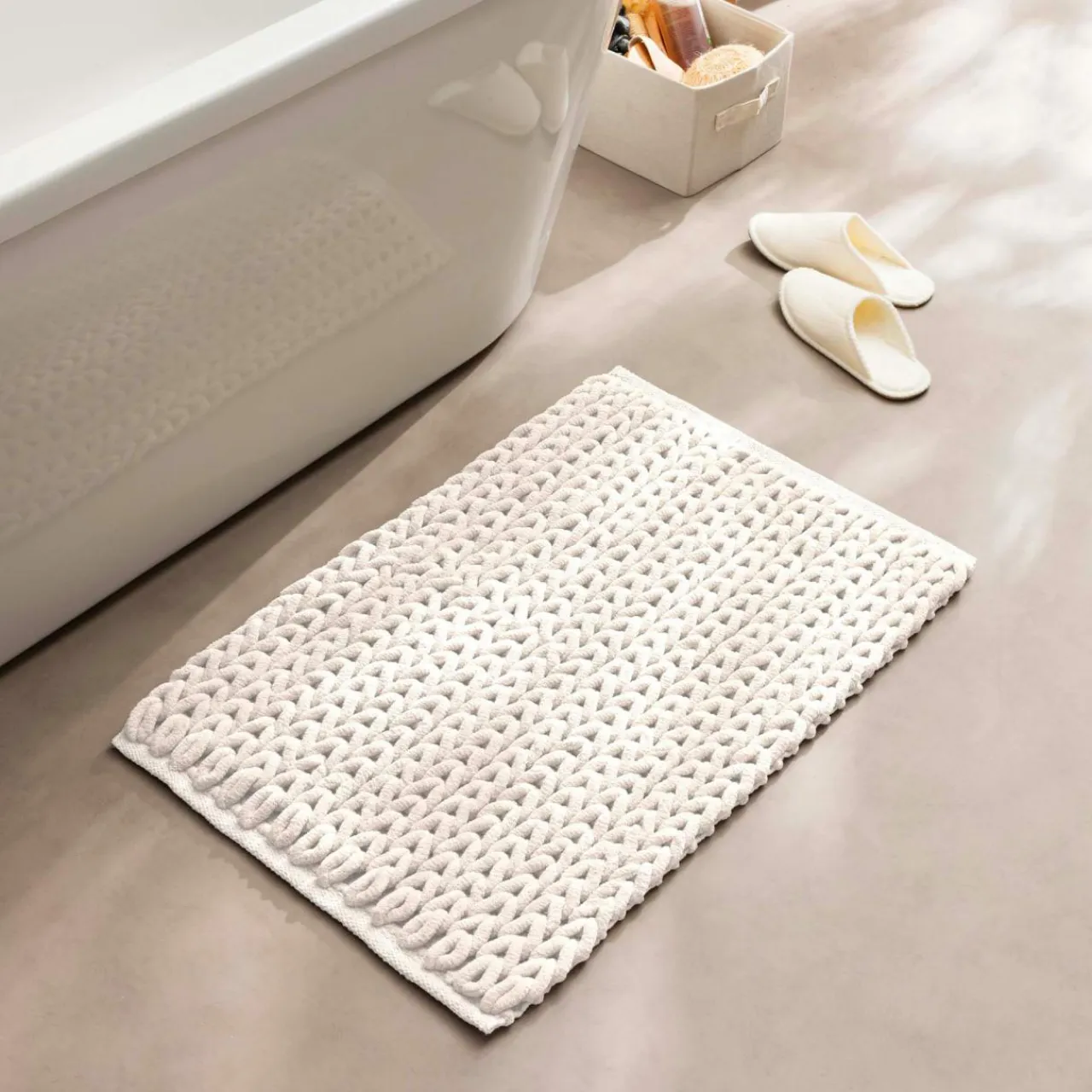 douceur d'intu017drieur Tapis de bain en coton (50 x 80 cm) Ariel Ecru Discount