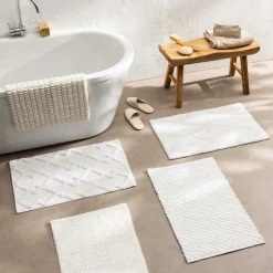 douceur d'intu017drieur Tapis de bain en coton (50 x 80 cm) Thais Blanc New