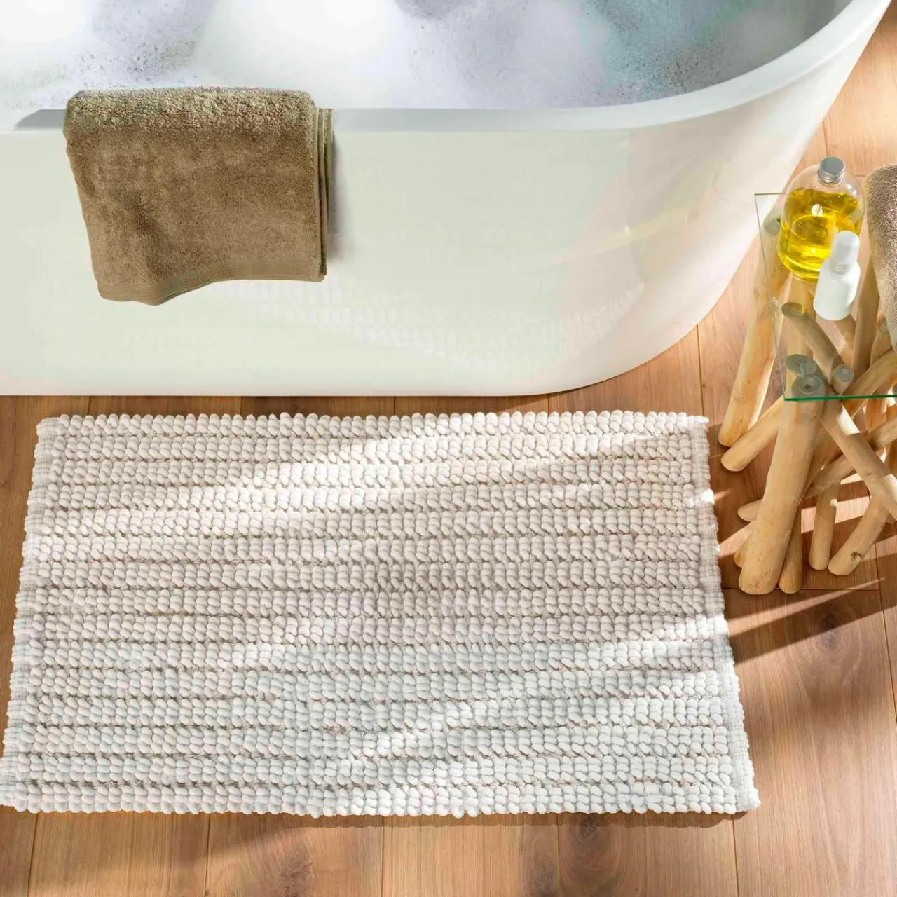 douceur d'intu017drieur Tapis de bain en coton (50 x 80 cm) Voltis Blanc Clearance