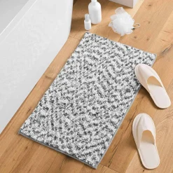 DOUCEUR D'INTERIEUR Tapis de bain microfibre (45 x 75 cm) Friza Gris Anthracite Best