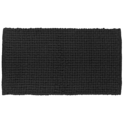 TENDANCE Tapis de bain microfibre (45 x 90 cm) Maille Noir Sale