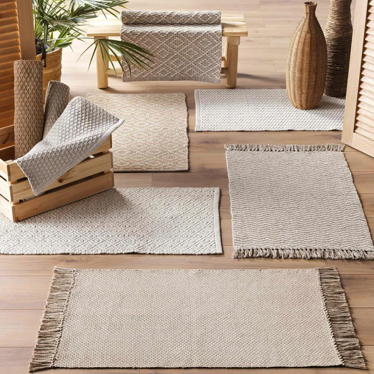 DOUCEUR D'INTERIEUR Tapis de salon coton (50 x 80 cm) Alivia Ecru Outlet