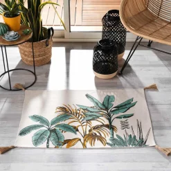 DOUCEUR D'INTERIEUR Tapis de salon coton (60 x 90 cm) Balinesia Vert Clearance