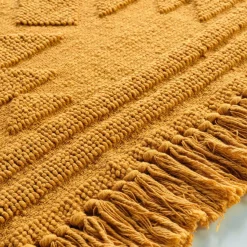 DOUCEUR D'INTERIEUR Tapis de salon coton (60 x 90 cm) Cilaos safran Jaune Discount