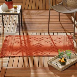 DOUCEUR D'INTERIEUR Tapis de salon coton (60 x 90 cm) Cilaos Terracotta