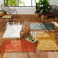 DOUCEUR D'INTERIEUR Tapis de salon coton (60 x 90 cm) Cilaos Terracotta