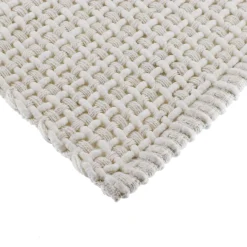 TENDANCE Tapis de salon coton (50 x 120 cm) Mimetisme Blanc et Ivoire
