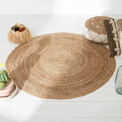 ATMOSPHERA Tapis de salon jute rond (120 cm) Gio Beige Hot