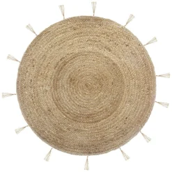 ATMOSPHERA Tapis de salon jute rond (80 cm) Lurex Cosy Beige Sale