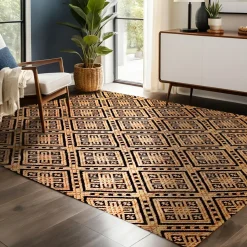 EMINZA Tapis de salon rectangulaire jute tissée main (140 x 200 cm) Meera Beige Hot