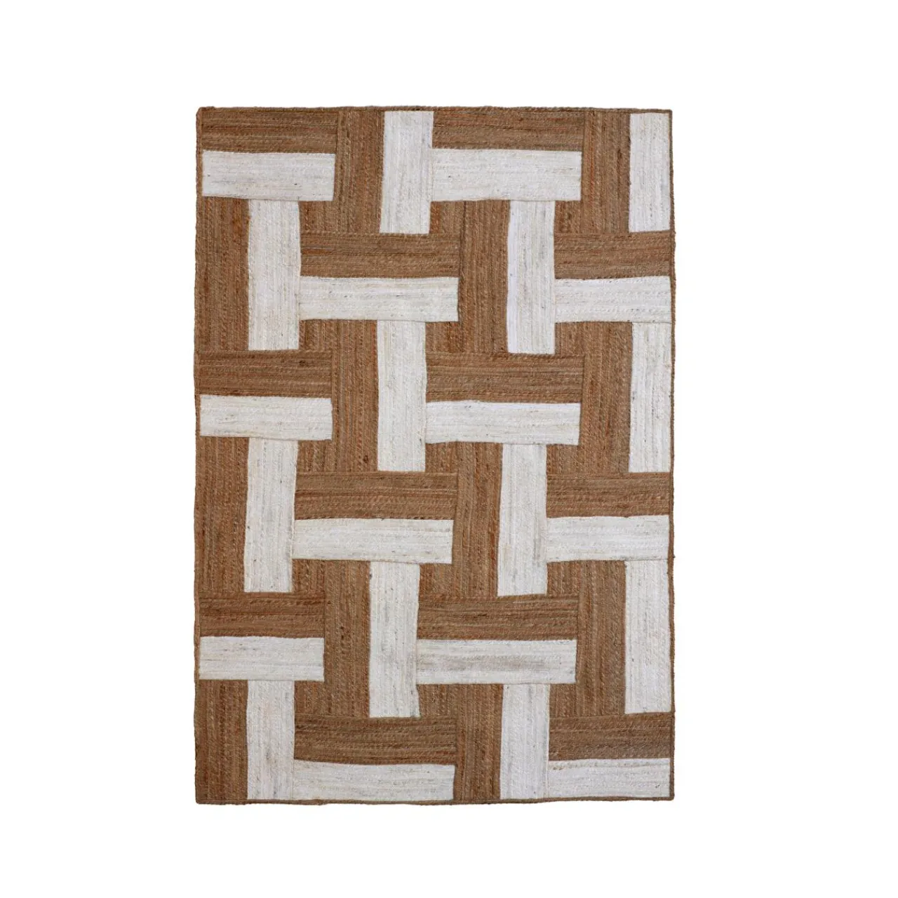 EMINZA Tapis de salon rectangulaire jute tissée main (140 x 200 cm) Anjali Marron Online