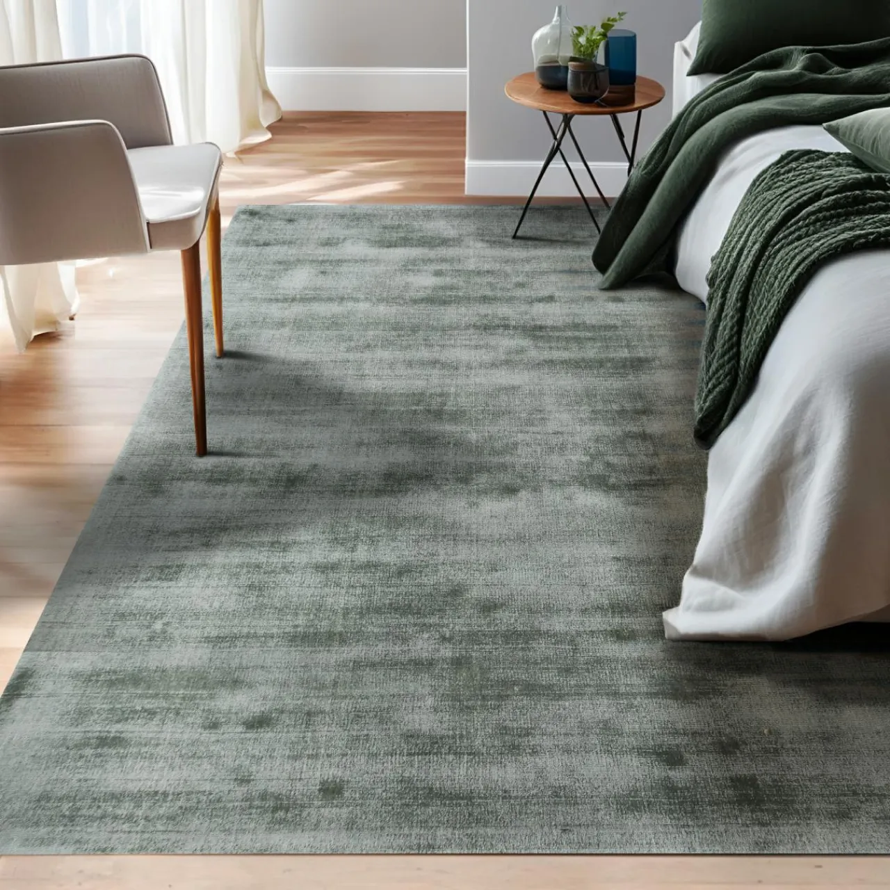 EMINZA Tapis de salon rectangulaire tissé (140 x 200 cm) Antique Gris New