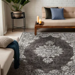 EMINZA Tapis de salon rectangulaire jacquard (160 x 230 cm) Sana Gris Online