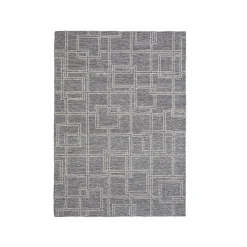 EMINZA Tapis de salon rectangulaire laine tuftée (160 x 230 cm) Yutoo Gris