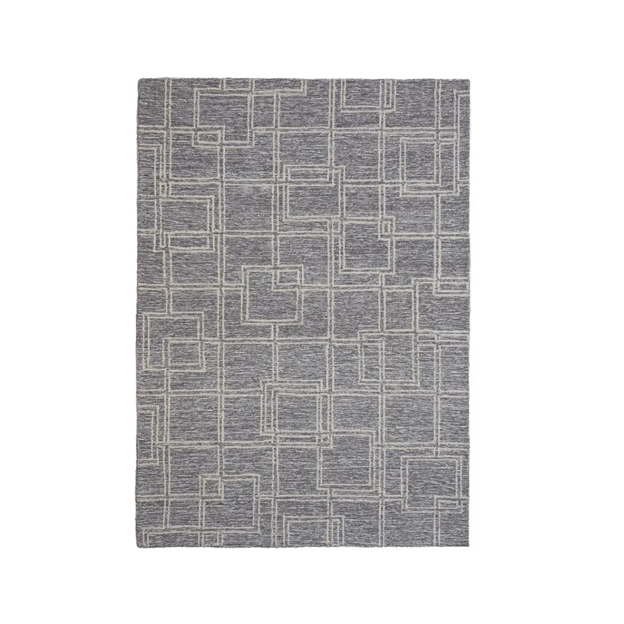 EMINZA Tapis de salon rectangulaire laine tuftée (160 x 230 cm) Yutoo Gris