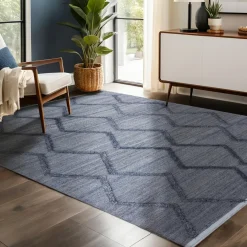 EMINZA Tapis de salon rectangulaire matière recyclée tuftée (140 x 200 cm) Noori Gris Outlet