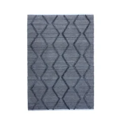 EMINZA Tapis de salon rectangulaire matière recyclée tuftée (140 x 200 cm) Noori Gris Outlet