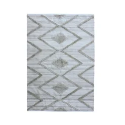 EMINZA Tapis de salon rectangulaire matière recyclée tuftée (160 x 230 cm) Kaito Ivoire Sale