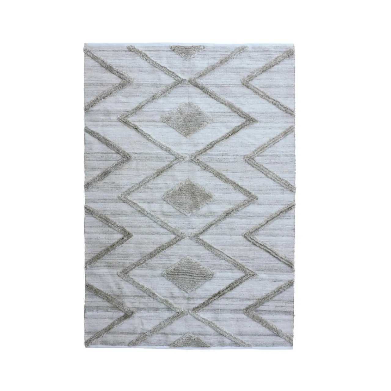 EMINZA Tapis de salon rectangulaire matière recyclée tuftée (160 x 230 cm) Kaito Ivoire Sale