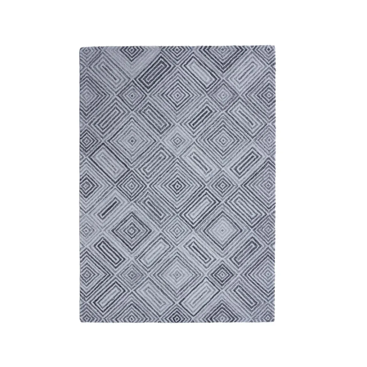EMINZA Tapis de salon rectangulaire matière recyclée tuftée (160 x 230 cm) Shelton Gris Hot