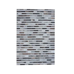 EMINZA Tapis de salon rectangulaire laine jacquard (140 x 200 cm) Sanjay Gris Clearance