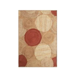 EMINZA Tapis de salon rectangulaire jute tissée main (200 x 300 cm) Tara Terracotta Discount