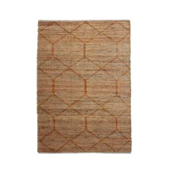 EMINZA Tapis de salon rectangulaire jute et coton tissé main (140 x 200 cm) Jaya Marron Clearance