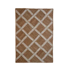 EMINZA Tapis de salon rectangulaire jute tissée main (160 x 230 cm) Akira Marron