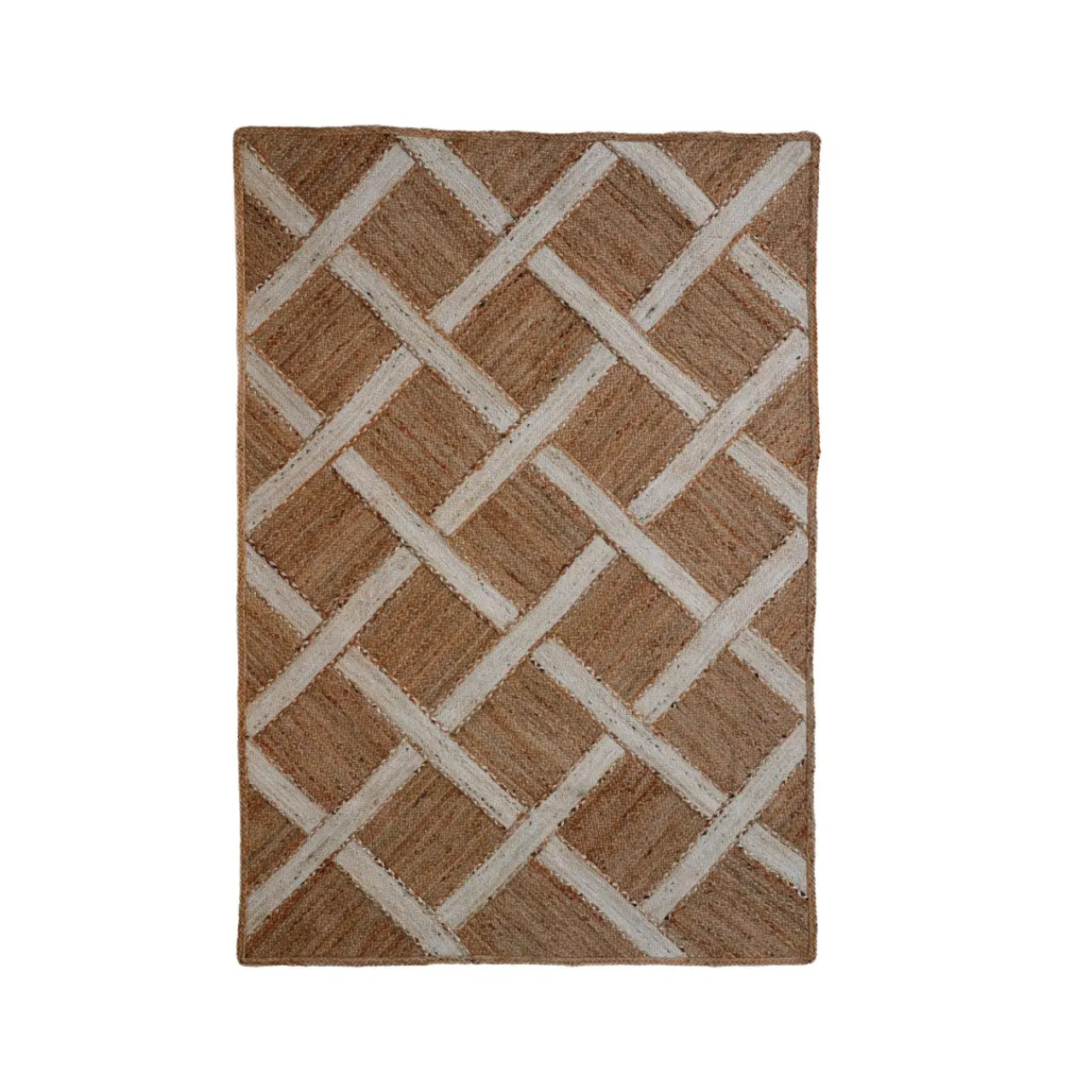 EMINZA Tapis de salon rectangulaire jute tissée main (160 x 230 cm) Akira Marron