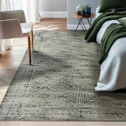 EMINZA Tapis de salon rectangulaire jacquard (140 x 200 cm) Zahra Noir Best