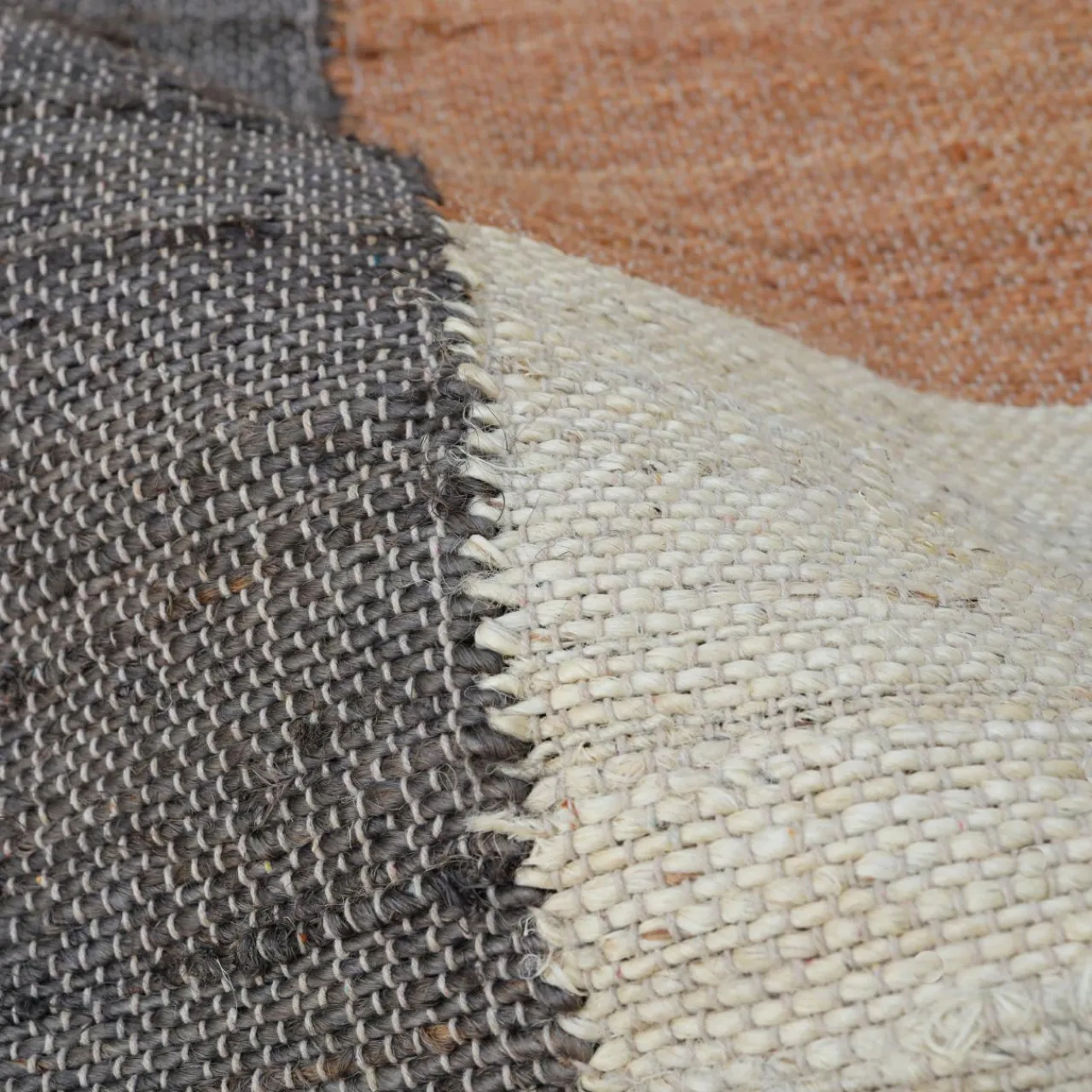 EMINZA Tapis de salon rectangulaire jute et coton (160 x 230 cm) Freya Multicolore Online