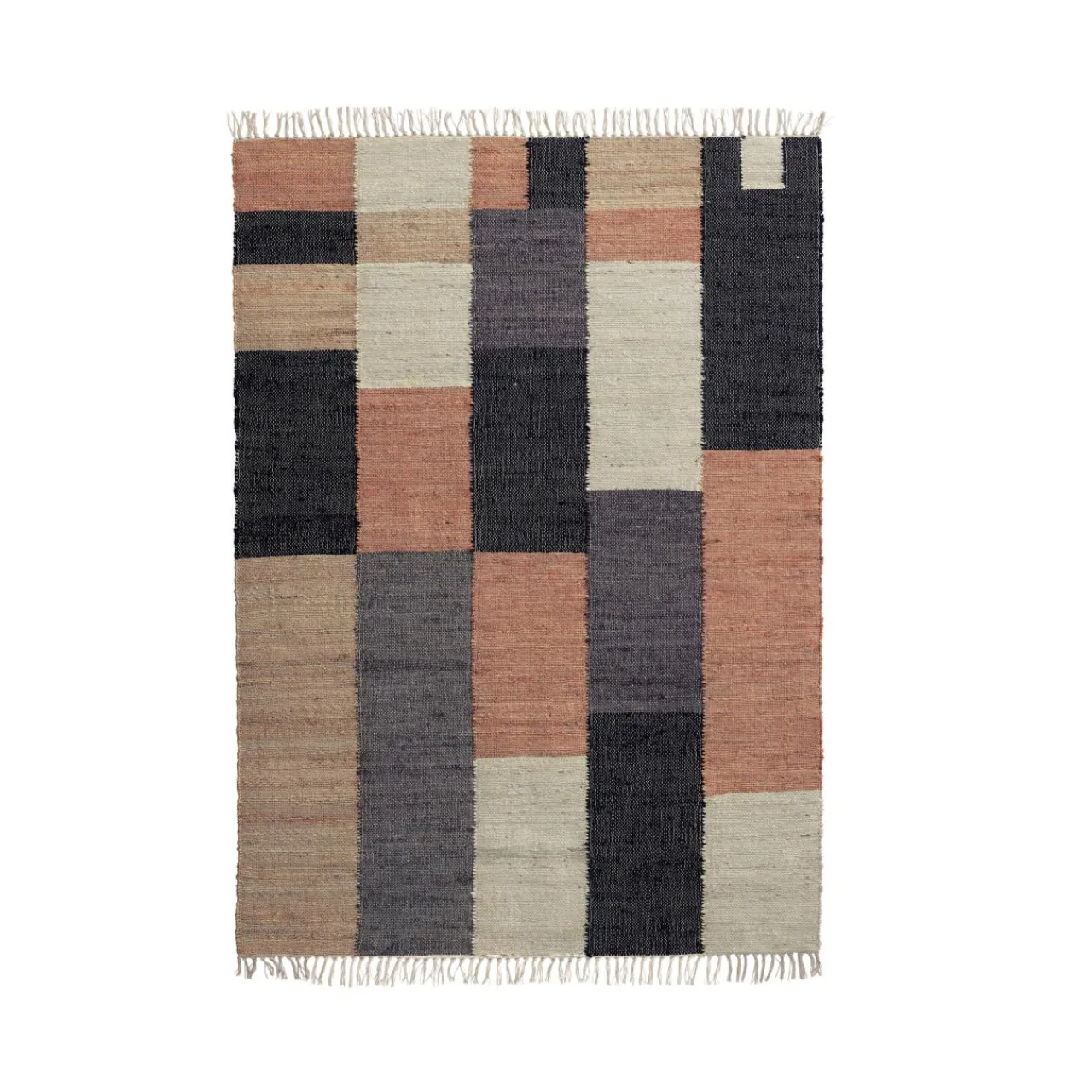 EMINZA Tapis de salon rectangulaire jute et coton (160 x 230 cm) Freya Multicolore Online