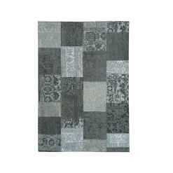 EMINZA Tapis de salon rectangulaire jacquard (160 x 230 cm) Rishi et gris Noir Hot
