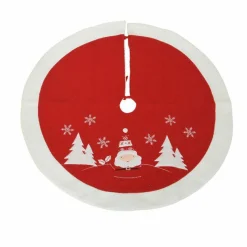 KAEMINGK Tapis de sapin rond (D89 cm) Père Noël Rouge Hot