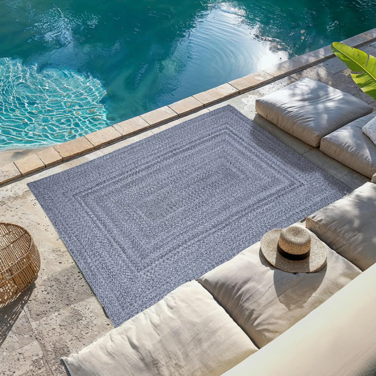 L'EFFET PAPILLON Tapis d'extérieur rectangulaire (120 x 170 cm) Pablo Poivre et sel Online