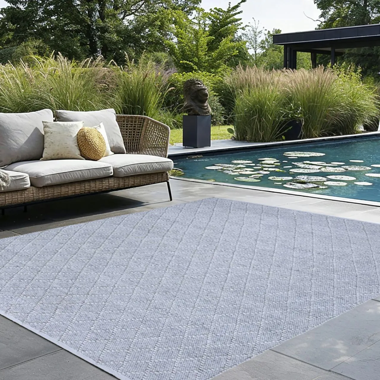 L'EFFET PAPILLON Tapis d'extérieur rectangulaire (160 x 230 cm) Orlando Perle Gris perle Hot