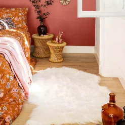 Atmosphera createur d'interieur for kids Tapis fausse fourrure (150 x 90 cm) Oslo Ivoire Blanc New