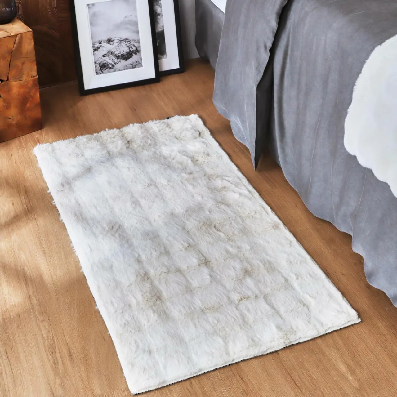 EMINZA Tapis fausse fourrure (60 x 120 cm) Toronto Ivoire Online