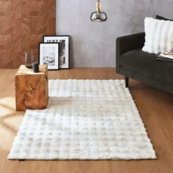 EMINZA Tapis fausse fourrure (120 x 170 cm) Toronto Ivoire Sale