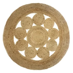 ATMOSPHERA Tapis jute rond (80 cm) Giusti naturel Beige Clearance