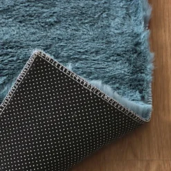 EMINZA Tapis rectangulaire fausse fourrure (140 x 200 cm) Finn Bleu
