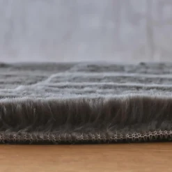 EMINZA Tapis rectangulaire fausse fourrure (140 x 200 cm) Finn Gris Anthracite New
