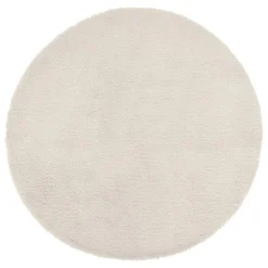 Atmosphera, cru017dateur d'intu017drieur Tapis rond fausse fourrure (80 cm) Jona Ivoire Hot