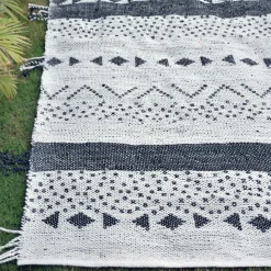 THE RUG REPUBLIC Tapis tissé main (180 cm) Callista Blanc Noir Online