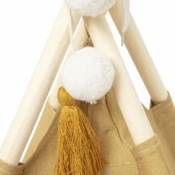 Atmosphera cru017dateur d'intu017drieur for kids Tipi enfant bois et tissu (H160 cm) Wapi Jaune ocre