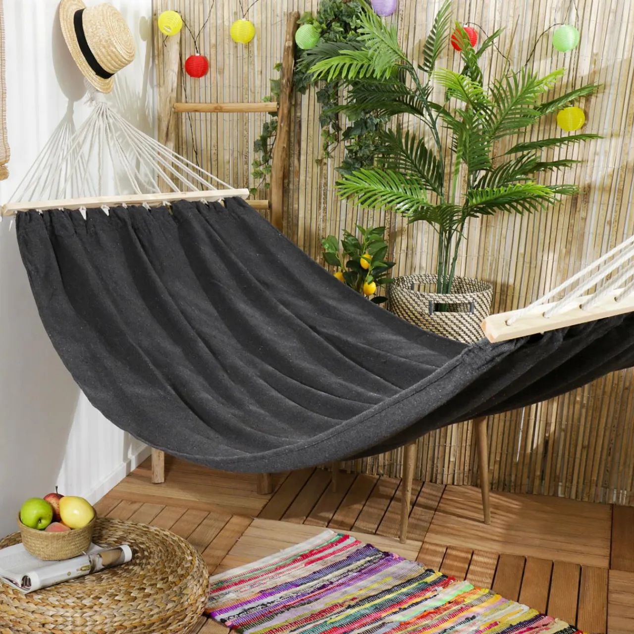 #N/A Toile de hamac Nature douce foncé Gris