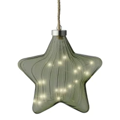 KAEMINGK Étoile lumineuse en verre à piles 15 LED (D20 cm) Vintage Thé et blanc chaud Vert Online
