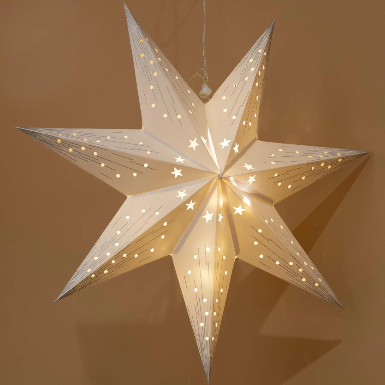 KAEMINGK Étoile lumineuse à piles Origami (H40 cm) Oria et chaud Blanc Hot